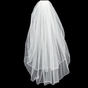 Maggie Sottero Couture Off White 2 Teir Crystal Trim Fingertip Blusher Veil